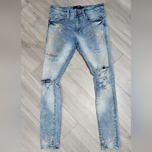Jordan Craig Paint Splatter Distressed Slim Straight Jeans 28 X 32 Legacy